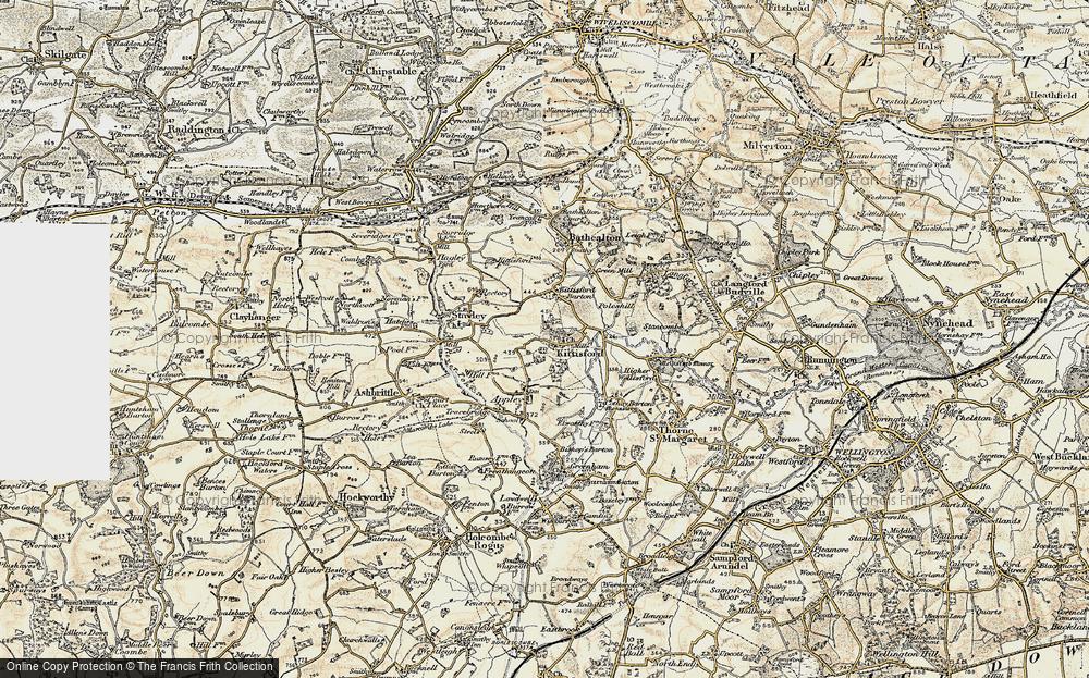 Old Map of Kittisford, 1898-1900 in 1898-1900
