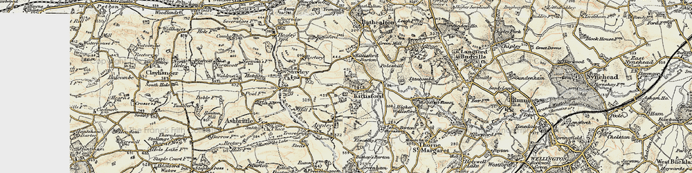 Old map of Kittisford in 1898-1900