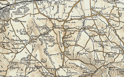 Old map of Blackdown Hill in 1898-1899