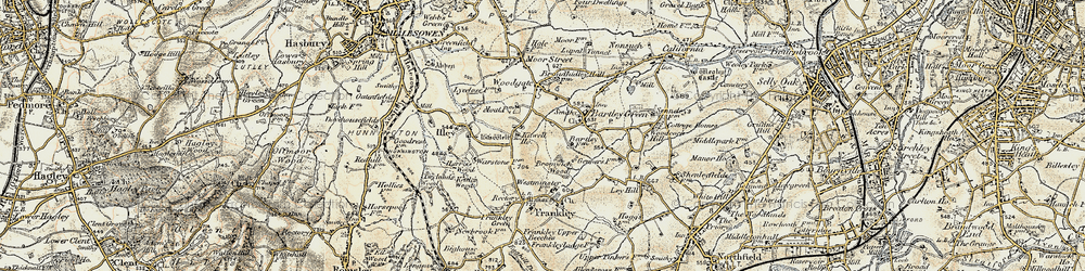 Old map of Bromwich Wood in 1901-1902