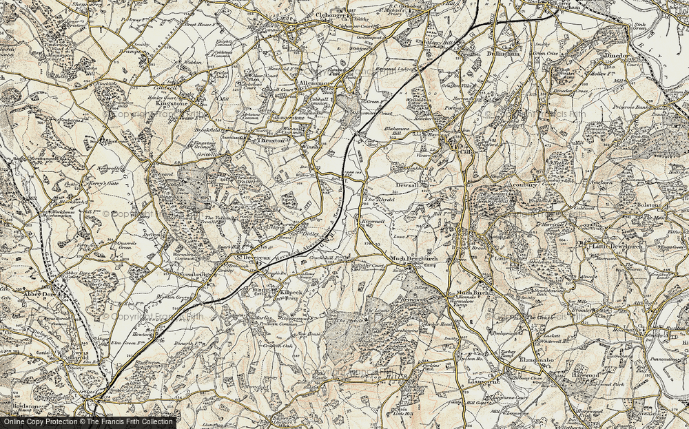 Old Map of Kivernoll, 1900 in 1900