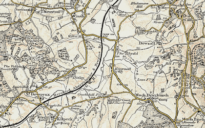 Old map of Kivernoll in 1900
