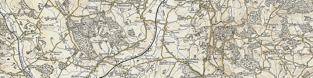 Old map of Kivernoll in 1900