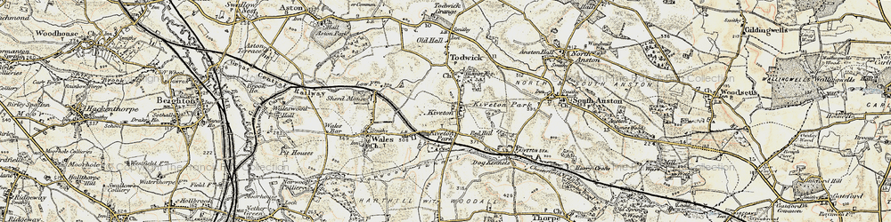 Old map of Kiveton Park in 1902-1903