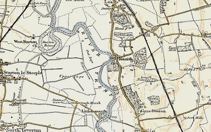 Old map of Knaith in 1902-1903