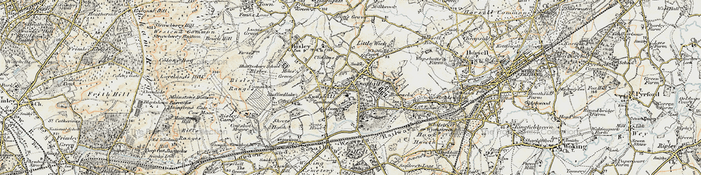 Old map of Knaphill in 1897-1909