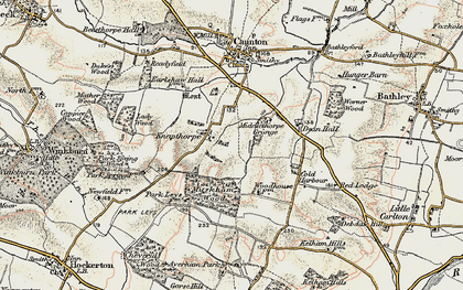 Old map of Knapthorpe in 1902-1903