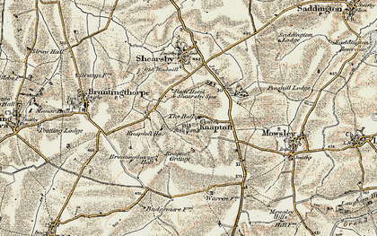 Old map of Knaptoft in 1901-1902