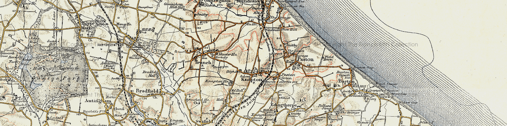 Old map of Knapton in 1901-1902