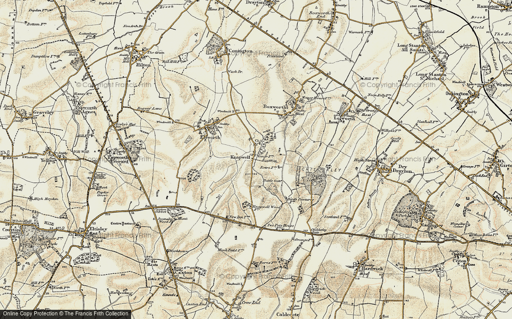 Old Map of Knapwell, 1899-1901 in 1899-1901