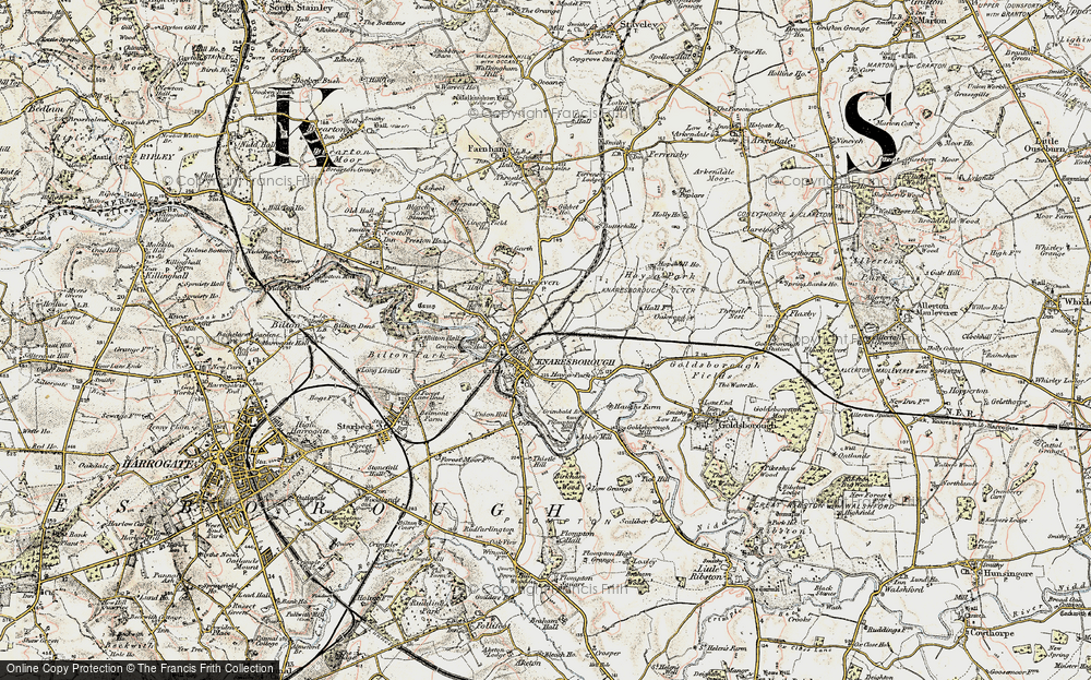 Old Map of Knaresborough, 1903-1904 in 1903-1904