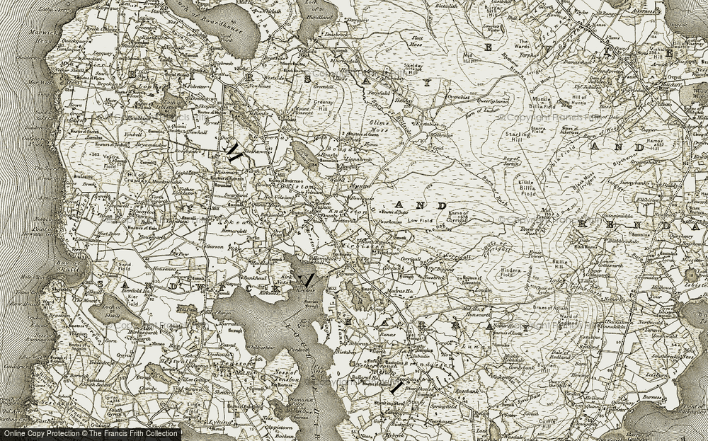 Old Map of Historic Map covering Brettavale in 1912