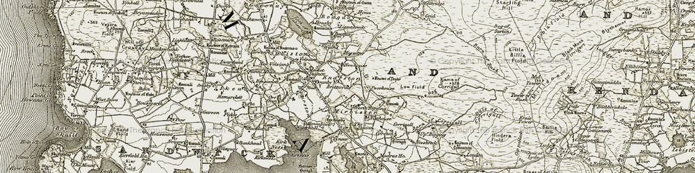 Old map of Knarston in 1912