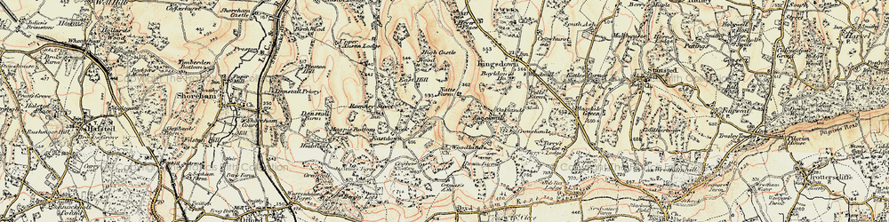 Old map of Knatts Valley in 1897-1898