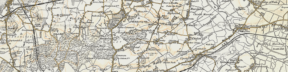 Old map of Knave's Ash in 1898-1899