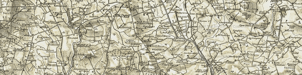 Old map of Knaven in 1909-1910