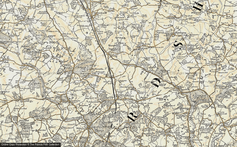 Old Map of Knebworth, 1898-1899 in 1898-1899