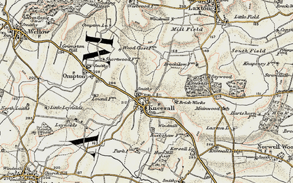 Old map of Kneesall in 1902-1903
