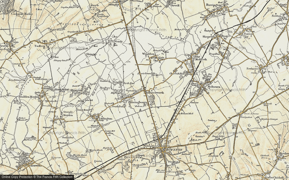 Old Map of Kneesworth, 1898-1901 in 1898-1901