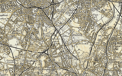 Old map of Knight's Hill in 1897-1902