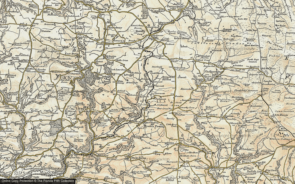 Old Map of Knightacott, 1900 in 1900
