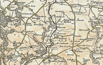 Old map of Bratton Down in 1900