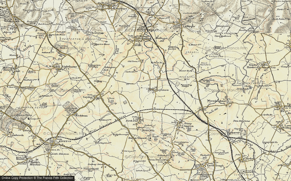 Old Map of Knightcote, 1898-1902 in 1898-1902