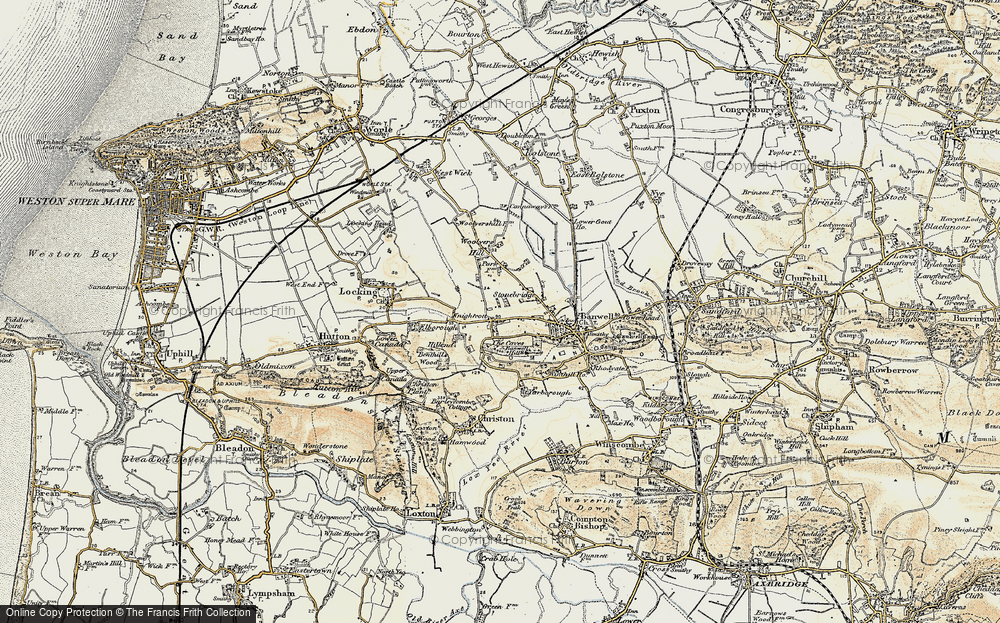 Old Map of Knightcott, 1899-1900 in 1899-1900