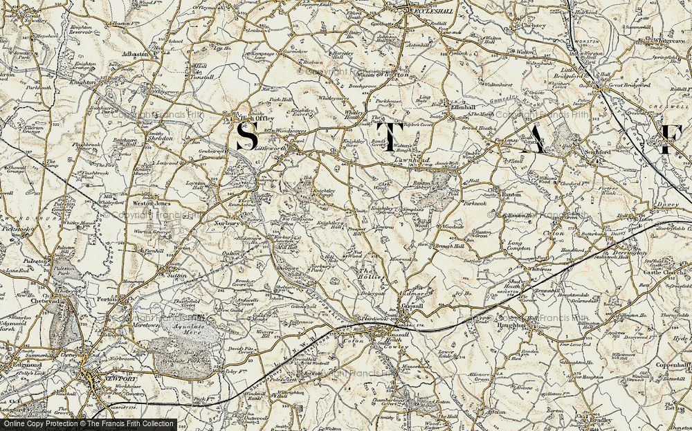 Old Map of Knightley Dale, 1902 in 1902