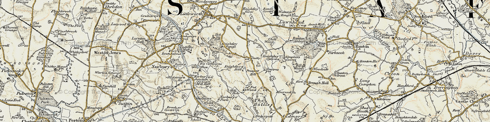 Old map of Knightley Dale in 1902