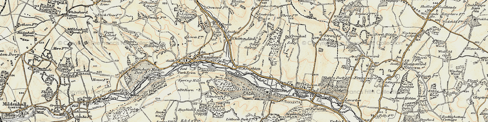 Old map of Knighton in 1897-1899