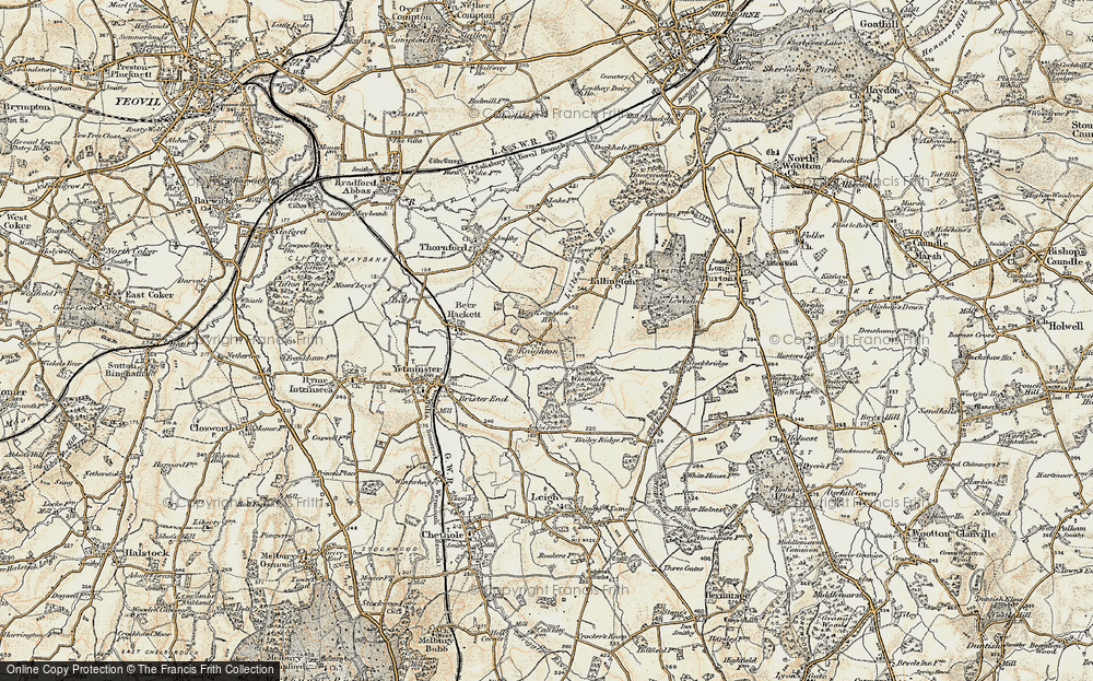Old Map of Historic Map covering Whitfield Woods in 1899
