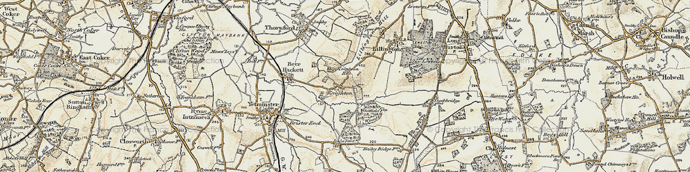 Old map of Whitfield Woods in 1899