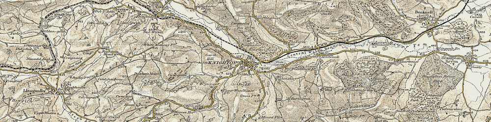 Old map of Knighton in 1901-1903