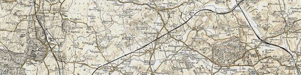 Old map of Knighton in 1902