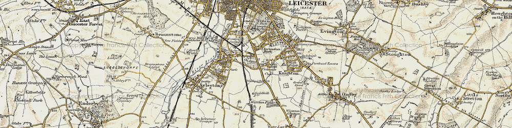 Old map of Knighton Fields in 1901-1903