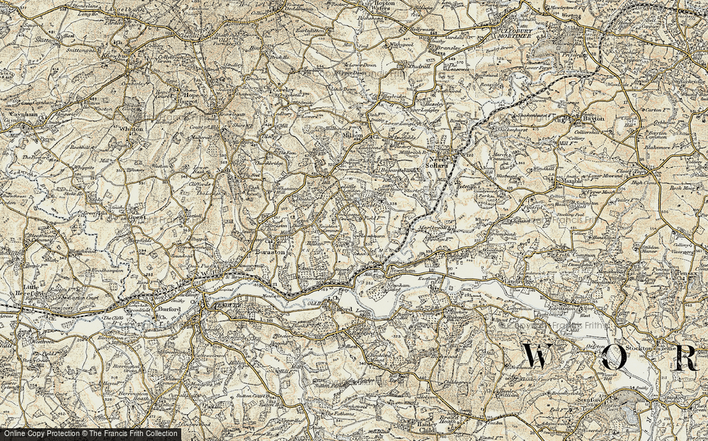 Old Map of Knighton on Teme, 1901-1902 in 1901-1902
