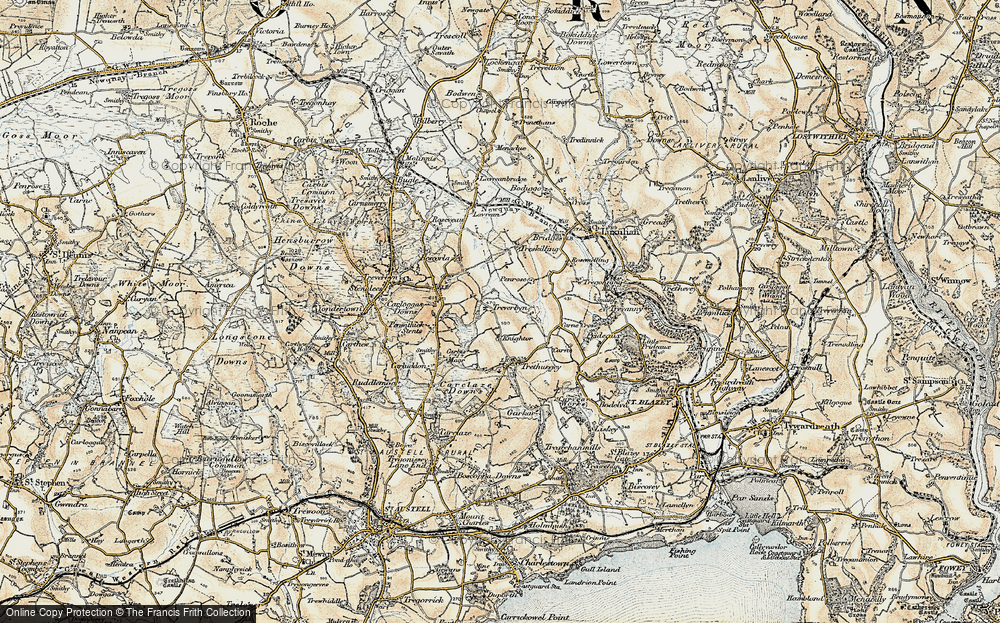 Old Map of Knightor, 1900 in 1900