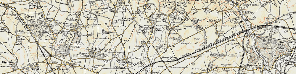 Old map of Knights Enham in 1897-1900