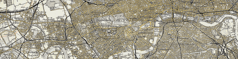 Old map of Knightsbridge in 1897-1909