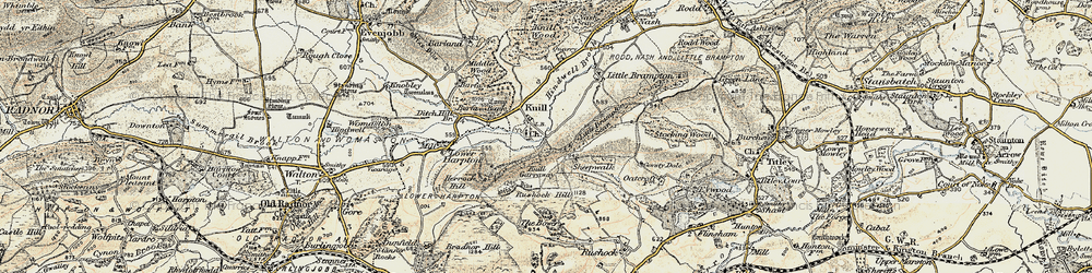 Old map of Knill in 1900-1903