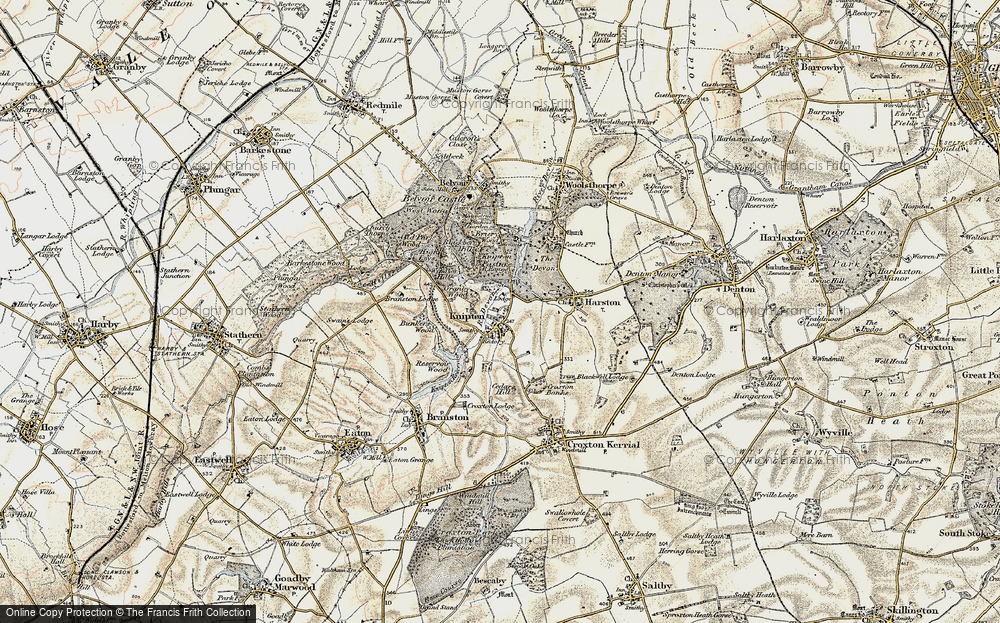 Old Map of Historic Map covering Bunkers Wood in 1902-1903