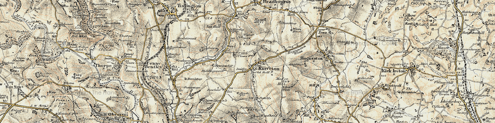 Old map of Bradbourne Brook in 1902
