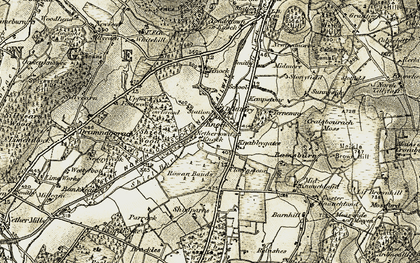 Old map of Knock in 1910