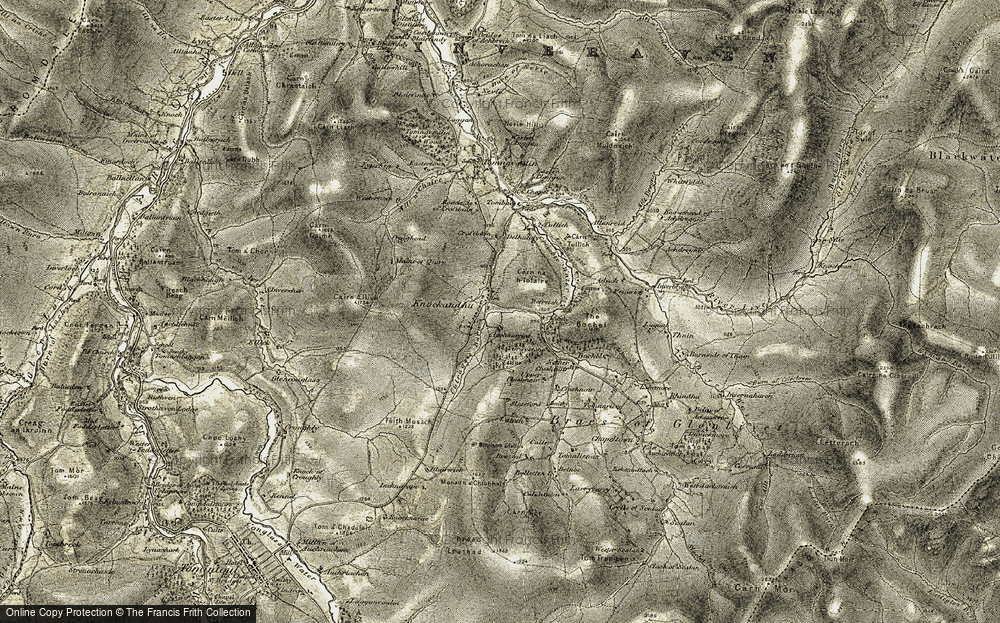 Old Map of Knockandhu, 1908-1911 in 1908-1911