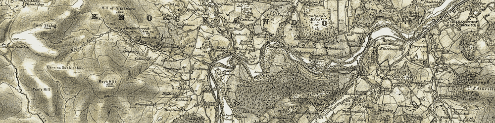 Old map of Tomlea in 1908-1911