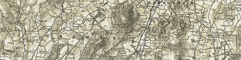 Old map of Knockbog in 1910