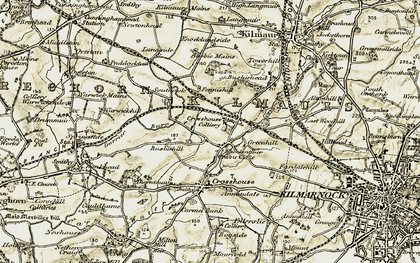 Old map of Busbie Mains in 1905-1906
