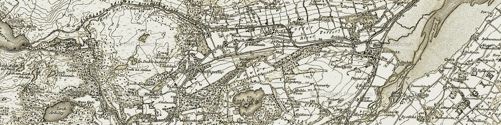 Old map of Knockfarrel in 1911-1912