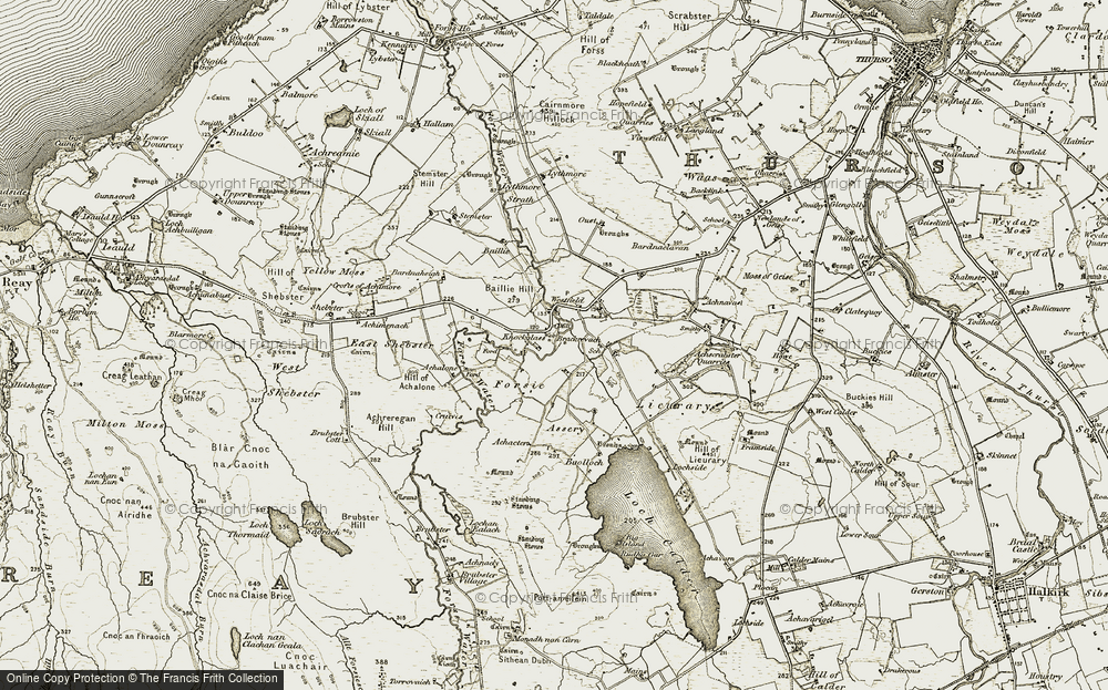 Old Map of Historic Map covering Achaeter in 1911-1912